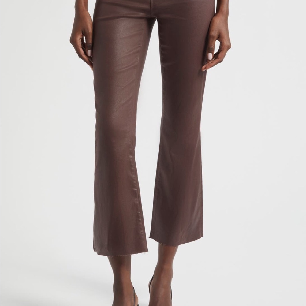 L'AGENCE Kendra Coated Chocolate Flare Pants - Picture 10 of 12